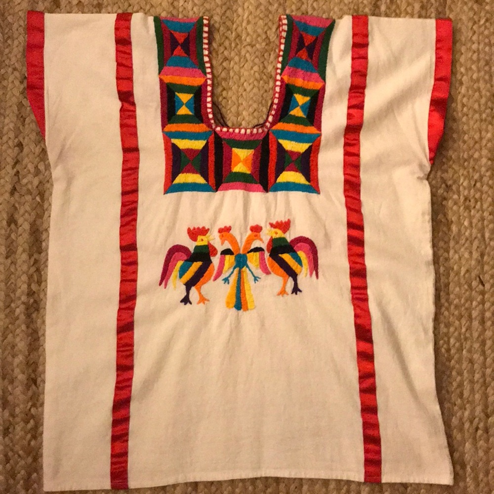 Vintage Vibrant embroidered huipil